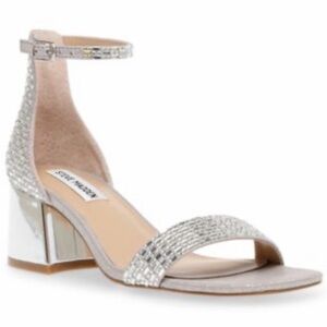 Steve Madden Silver Block Heel Sandals